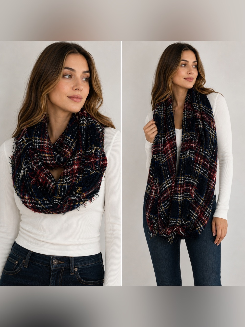 ✨ Cozy Plaid Infinity Scarf | Soft Everyday Fall/Winter Staple 🍂🧣